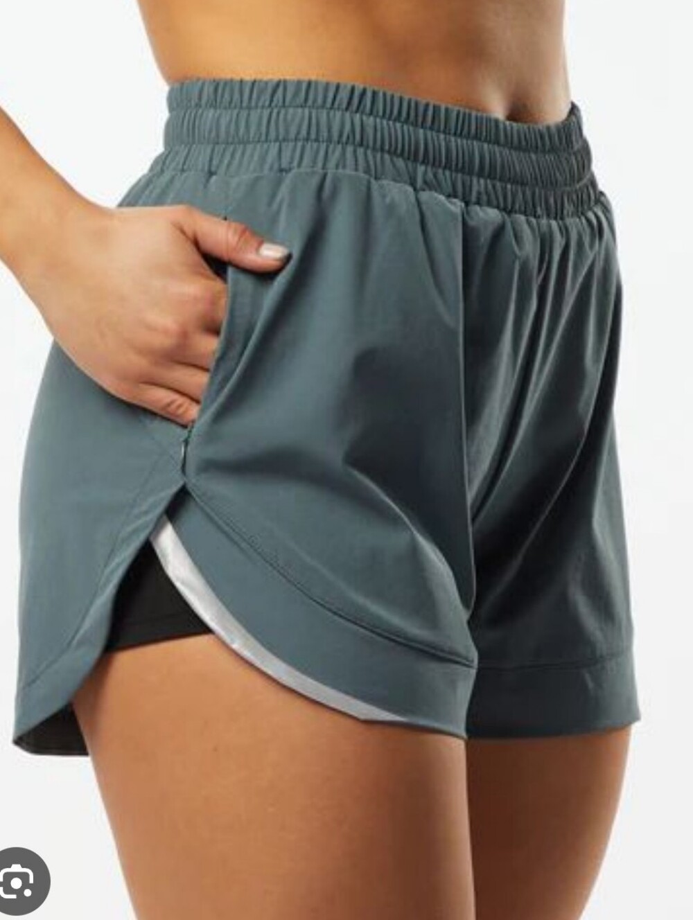 Alphalete Athletics Stride Shorts XS Gray Lined Gym Workout Running Activewear